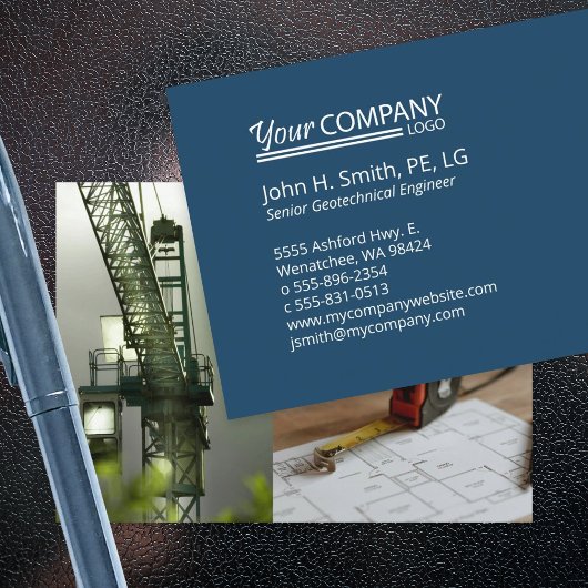 Große 3.5"x2.5", Navy Blue, gepolsterte Fotos Visitenkarte