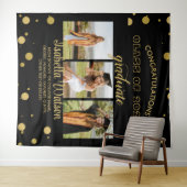 Große 3 Fotos Graduierung Party BlackGold Hintergr Wandteppich (Beispiel (Horizontal))