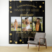 Große 3 Fotos Graduierung Party BlackGold Hintergr Wandteppich (Beispiel)