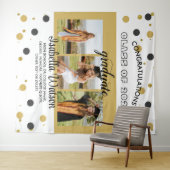 Große 3 Fotos Graduierung Party BlackGold Hintergr Wandteppich (Beispiel (Horizontal))