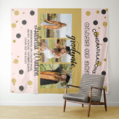 Große 3 Fotos Graduierung Party BlackGold Hintergr Wandteppich (Beispiel (Horizontal))