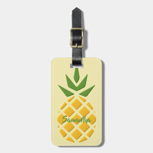 Große 3D Ananas Gepäckanhänger (Vorderseite vertikal)