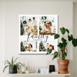 Große 4 Foto weiße Collage Canvas drucken Leinwanddruck<br><div class="desc">Eine große,  moderne,  einzigartige Kollektion aus Foto,  die mit 4 Lieblingsbildern personalisiert wird. Happy Familie Erinnerungen Foto Wohngestaltung Stück personalisiert mit stilvollem Skript Schriftart "family".</div>