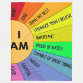 Große 60x80 Rainbow Positive Affirmation Kids Flee Fleecedecke (Vorderseite)