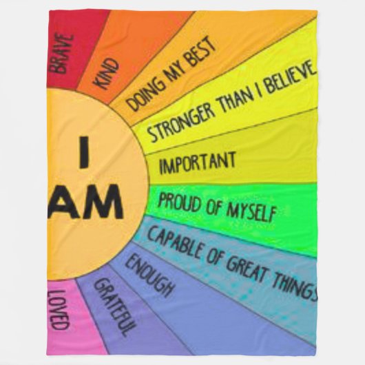 Große 60x80 Rainbow Positive Affirmation Kids Flee Fleecedecke (Vorderseite)