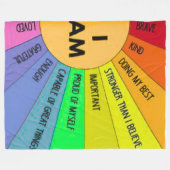 Große 60x80 Rainbow Positive Affirmation Kids Flee Fleecedecke (Vorderseite (Horizontal))