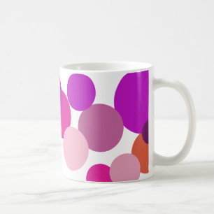 Große 70er-Polka-Punkte in Lila Kaffeetasse