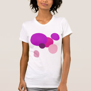 Große 70er-Polka-Punkte in Lila T-Shirt