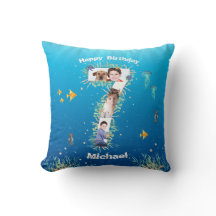 Große 7. Geburtstagsfoto Collage unter dem Meer