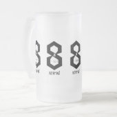 Große 8 a-Bit-Scared Monochrome-Tasse Mattglas Bierglas (Vorderseite Links)