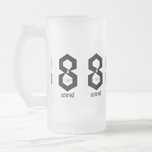 Große 8 a-Bit-Scared Monochrome-Tasse Mattglas Bierglas (Links)