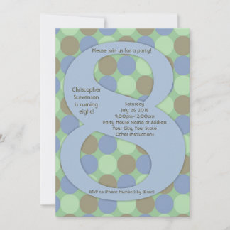 Große 8. Geburtstagsparty des Jungen Einladung