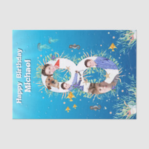 Große 8. unter dem Meer Geburtstagskollage Seidenpapier