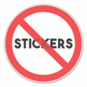 Große 8"x8" Maßgeschneiderte Schnitt "No Stickers" Aufkleber (Vorderseite)
