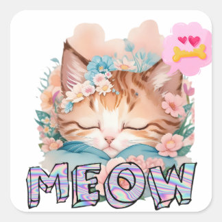 Große, 8 Zoll x 8 Zoll Vinyl Cat Stickers