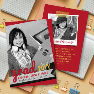 Große Abschlusskritzeleien Foto Moderne Abschlussf Einladung