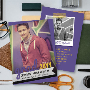 Große Abschlusskritzeleien Foto Moderne Abschlussf Einladung