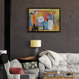 Große abstrakte Acrylmalerei Fotodruck