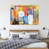 Große abstrakte Acrylmalerei Leinwanddruck (Insitu (Schlafzimmer))