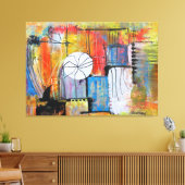 Große abstrakte Acrylmalerei Leinwanddruck (Insitu (Wohnzimmer))