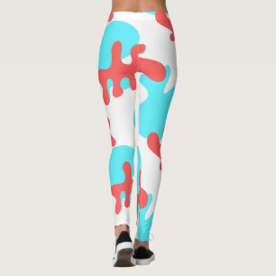 Große Abstrakte Blaue Formen Yoga Leggings