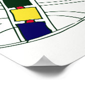 Große Abstrakte Tinte Gezeichnet Poster (Ecke)