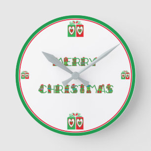Große Acrylic-frohe Weihnachtsuhren Runde Wanduhr