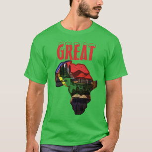 Große Afrika-Karte traditionelles Farbdessin T-Shirt