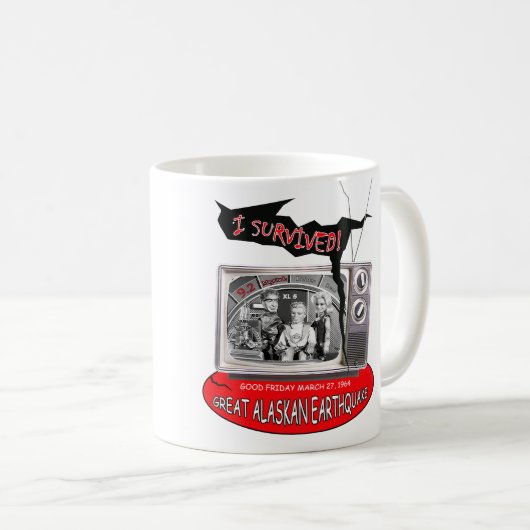 Große alaskische Erdbeben 1964 ~ Feuerkugel XL5 Kaffeetasse (VorderseiteRechts)