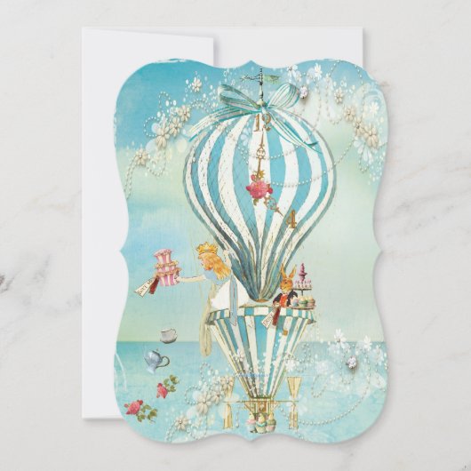 Große Alice im Wunderland DieCutParty Einladungen (Vorderseite)