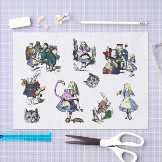 Große Alice im Wunderland klassisches decoupage Seidenpapier (Handwerk)