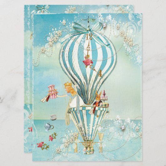 Große Alice im Wunderland-Party Einladungen (Vorne/Hinten)