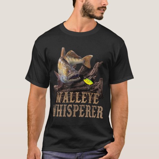 Große Allee mit Zeichnend Fischerhut: Walleye W T-Shirt (Vorderseite)