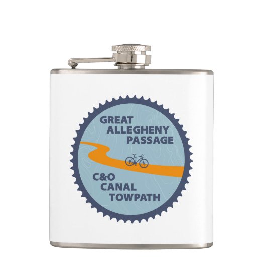 Große Allegheny-Passage C&O-Kanalring Flachmann (Vorderseite)