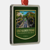 Große Allegheny Passage (Fahrrad2) Ornament Aus Metall (Rechts)