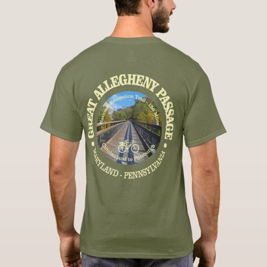 Große Allegheny Passage (Fahrrad c) T-Shirt (Rückseite)