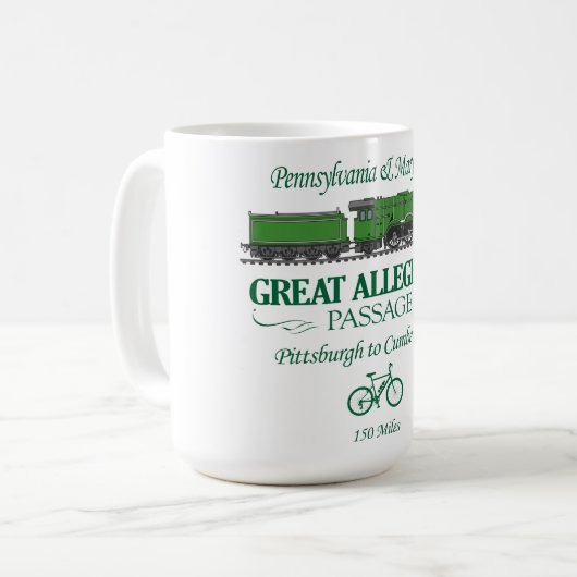 Große Allegheny Passage (RT2) Kaffeetasse (Vorderseite Links)