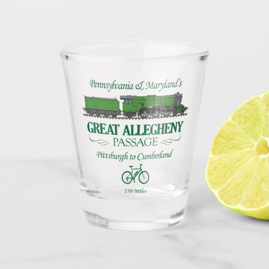 Große Allegheny Passage (RT2) Schnapsglas (Vorderseite)
