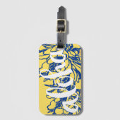 Große Aloha blaue gelbe Gepäckanhänger (Vorderseite Vertikal)