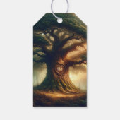 Große alte Eichenbaum verzauberte Rustikalwaldhoch Geschenkanhänger (Rückseite)