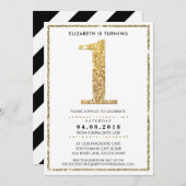 GROSSE ALTERSZAHL INVITE Moderne 1 Goldmedaille Gl Einladung (Vorne/Hinten)