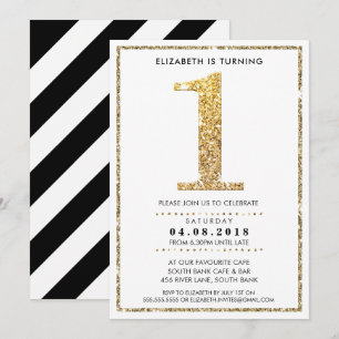 GROSSE ALTERSZAHL INVITE Moderne 1 Goldmedaille Gl Einladung