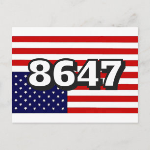 Große amerikanische Flagge mit Zahl Postkarte