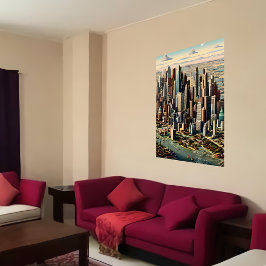 Große amerikanische Stadt | AI Art Poster