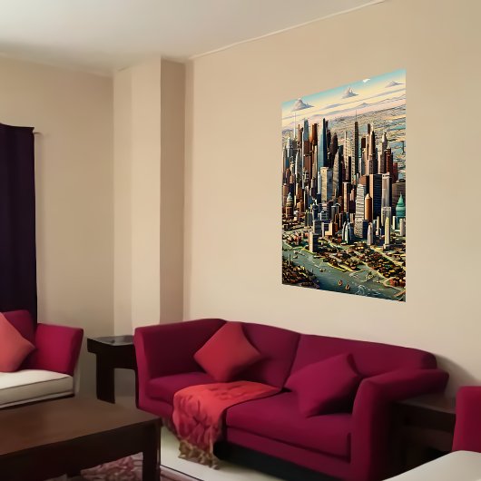 Große amerikanische Stadt | AI Art Poster