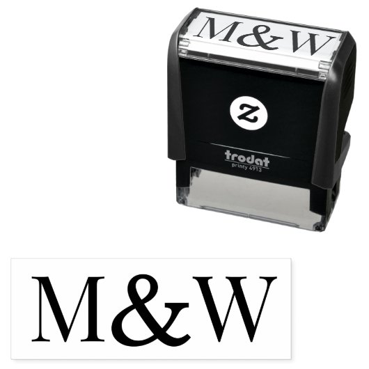 Große Ampersandfarben, Paar Hochzeit 2 erste Monog Permastempel (Beispiel)