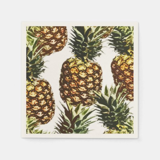 große Ananas (BGC transparent) Serviette (Vorderseite)