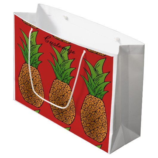 große Ananas Thunder_Cove Große Geschenktüte (Vorderseite Schrägansicht)