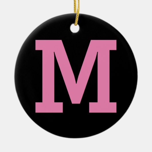Große Anfangsbuchstaben, schwarz und rosa, einzeln Keramik Ornament (Vorne)