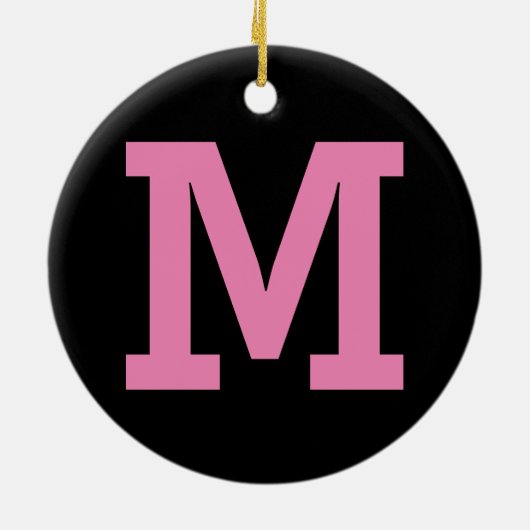 Große Anfangsbuchstaben, schwarz und rosa, einzeln Keramik Ornament (Hinten)